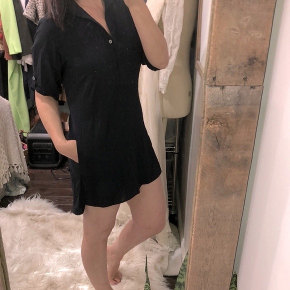 Tommy Bahama black crinkle shirt dress size small new with tags - Picture 1 of 9